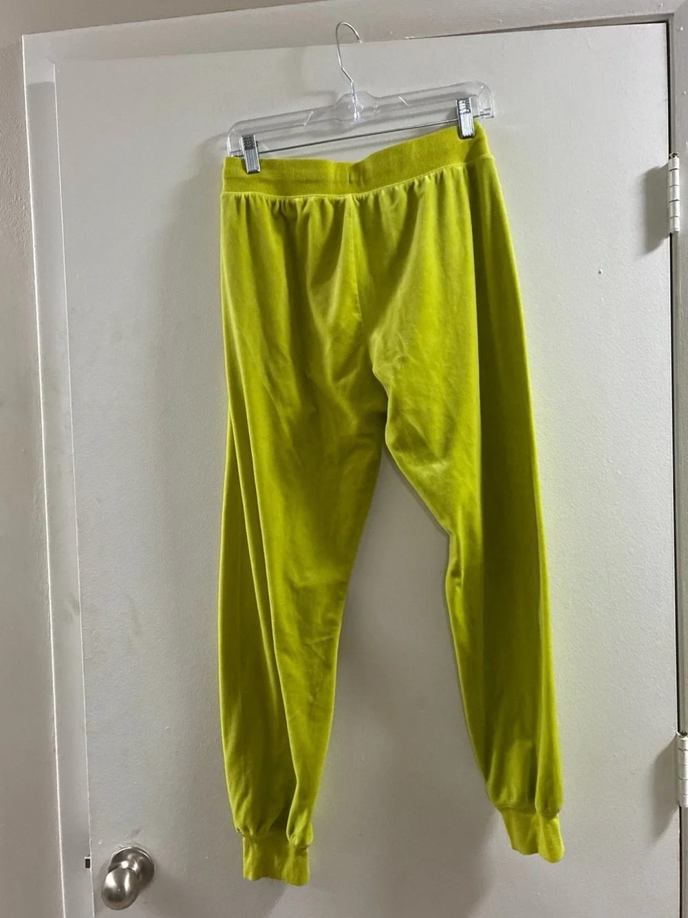 Justice Lime Green Sweatpants with Red Drawstring and Black Side Graphic